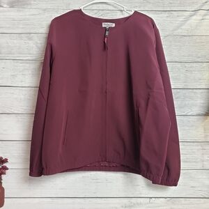 StyleList by Micaela Soft Full Zip Womens Mulberry‎ Jacket L Large